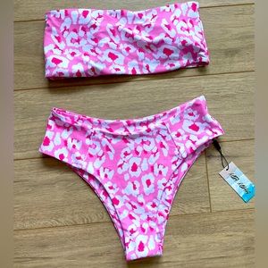 bright pink leopard bikini
